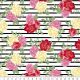 ROSES ON STRIPE - WHITE/MULTI